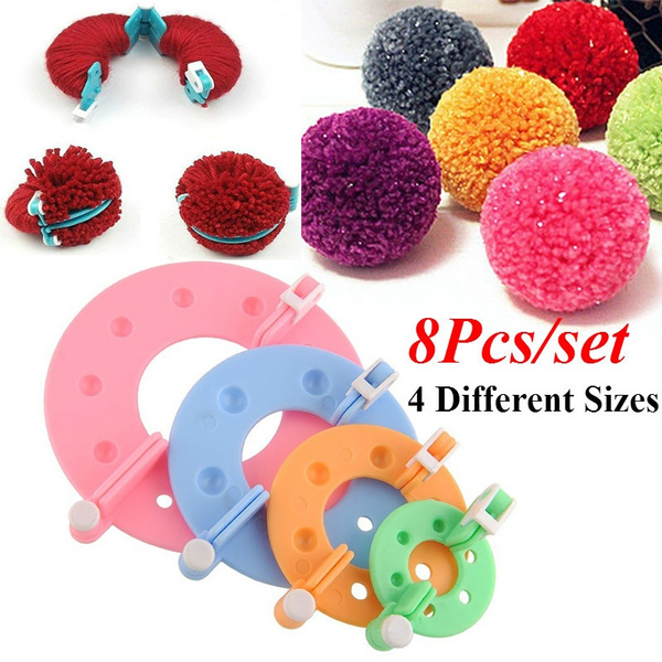 8Pcs/set 4 Different Sizes Home Sewing Accessories Pompom Maker Crocheting  Knitting Fluff Ball Weaver DIY Tool